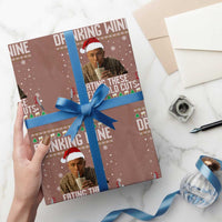 Charlie Hunnam Ed Gein Ugly Christmas Wrapping Paper Roll Funny Drinking Wine Eating These Sinful Cold Cuts - Wonder Print Shop