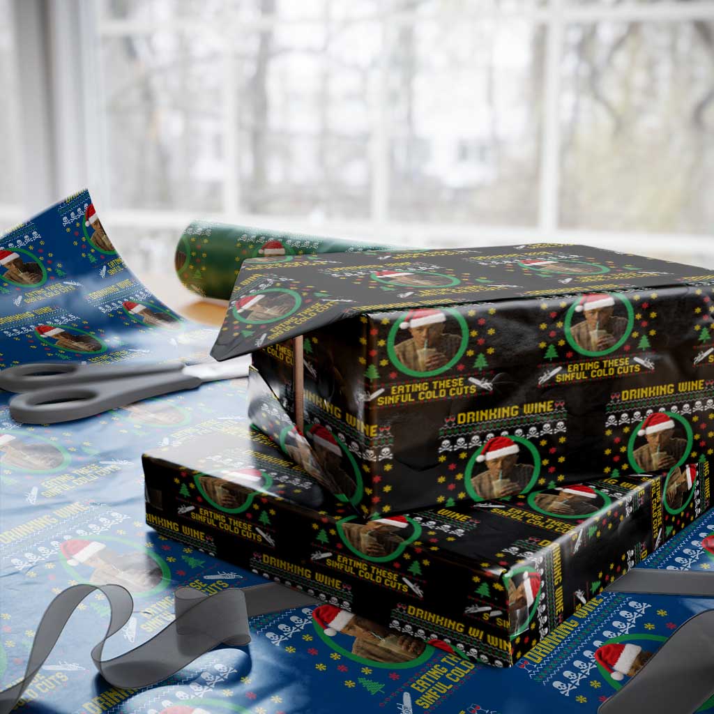 Charlie Hunnam Ed Gein Wrapping Paper Roll Drinking Wine Eating These Sinful Cold Cuts - Wonder Print Shop