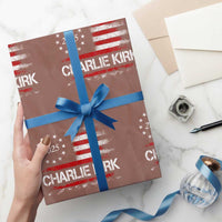 Charlie Kirk 2025 Wrapping Paper Roll Freedom Vintage American Flag - Wonder Print Shop
