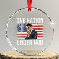 Charlie Kirk Christian Crystal Glass Ornament One Nation Under God Patriotic Faith - Wonder Print Shop