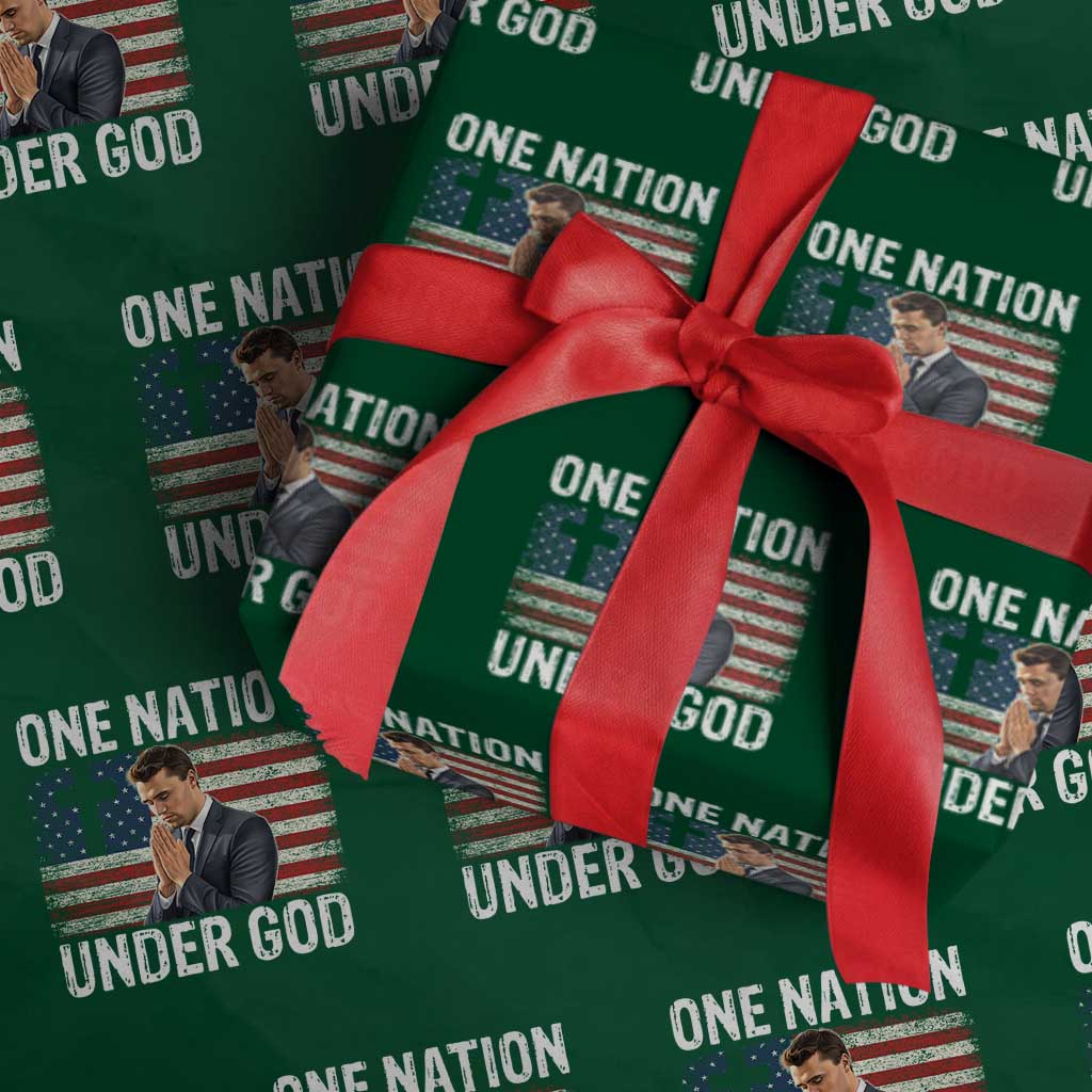 Charlie Kirk Christian Wrapping Paper Roll One Nation Under God Patriotic Faith - Wonder Print Shop