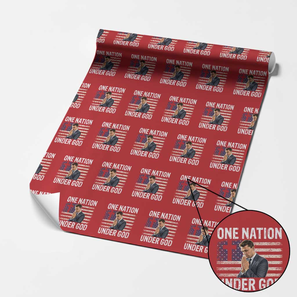 Charlie Kirk Christian Wrapping Paper Roll One Nation Under God Patriotic Faith - Wonder Print Shop
