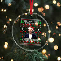 Charlie Kirk Christmas Crystal Glass Ornament Freedom Memorial Patriotic Christian Xmas - Wonder Print Shop