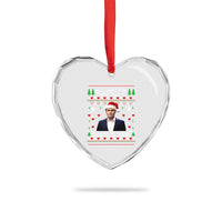 Charlie Kirk Christmas Heart Crystal Glass Ornament Freedom Memorial Patriotic Christian Xmas - Wonder Print Shop