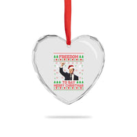 Charlie Kirk Christmas Heart Crystal Glass Ornament Freedom To Say Merry Christmas - Wonder Print Shop
