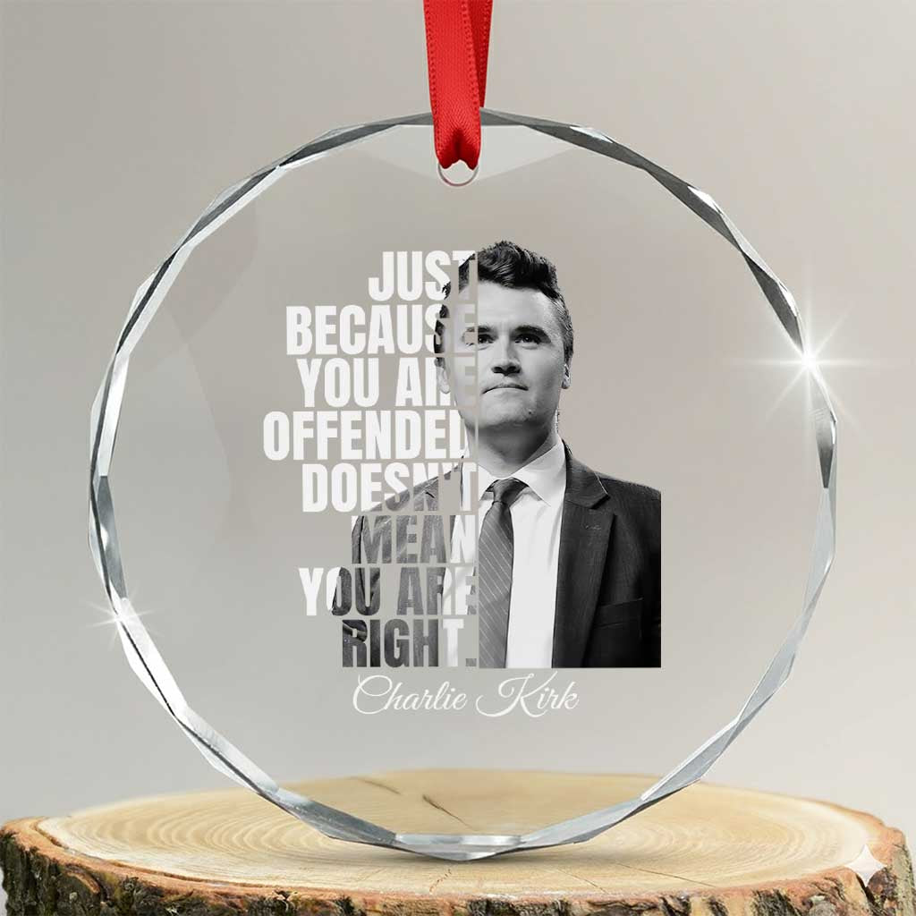 Charlie Kirk Crystal Glass Ornament Free Speech Memorial Tribute TS10