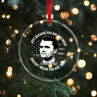 Charlie Kirk Crystal Glass Ornament Free Speech Retro USA Flag TS10