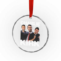Charlie Kirk Crystal Glass Ornament Freedom Speech A True Patriot Tribute Bootleg TS10