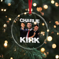 Charlie Kirk Crystal Glass Ornament Freedom Speech A True Patriot Tribute Bootleg TS10