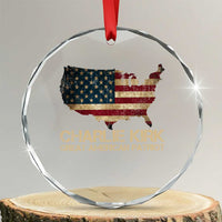 Charlie Kirk Crystal Glass Ornament Great American Patriot USA Flag TS10