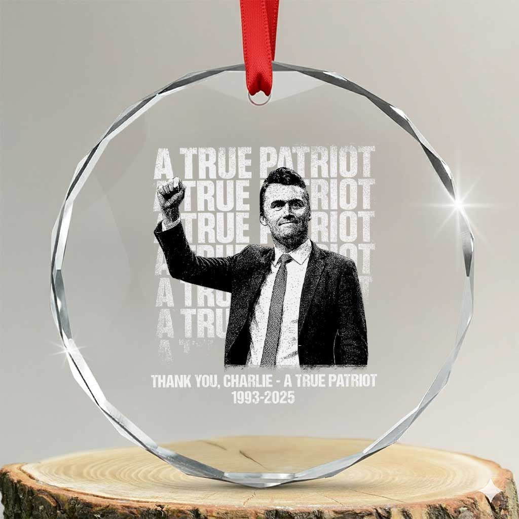 Charlie Kirk Freedom Crystal Glass Ornament Vintage A True Patriot Patriotic American TS10