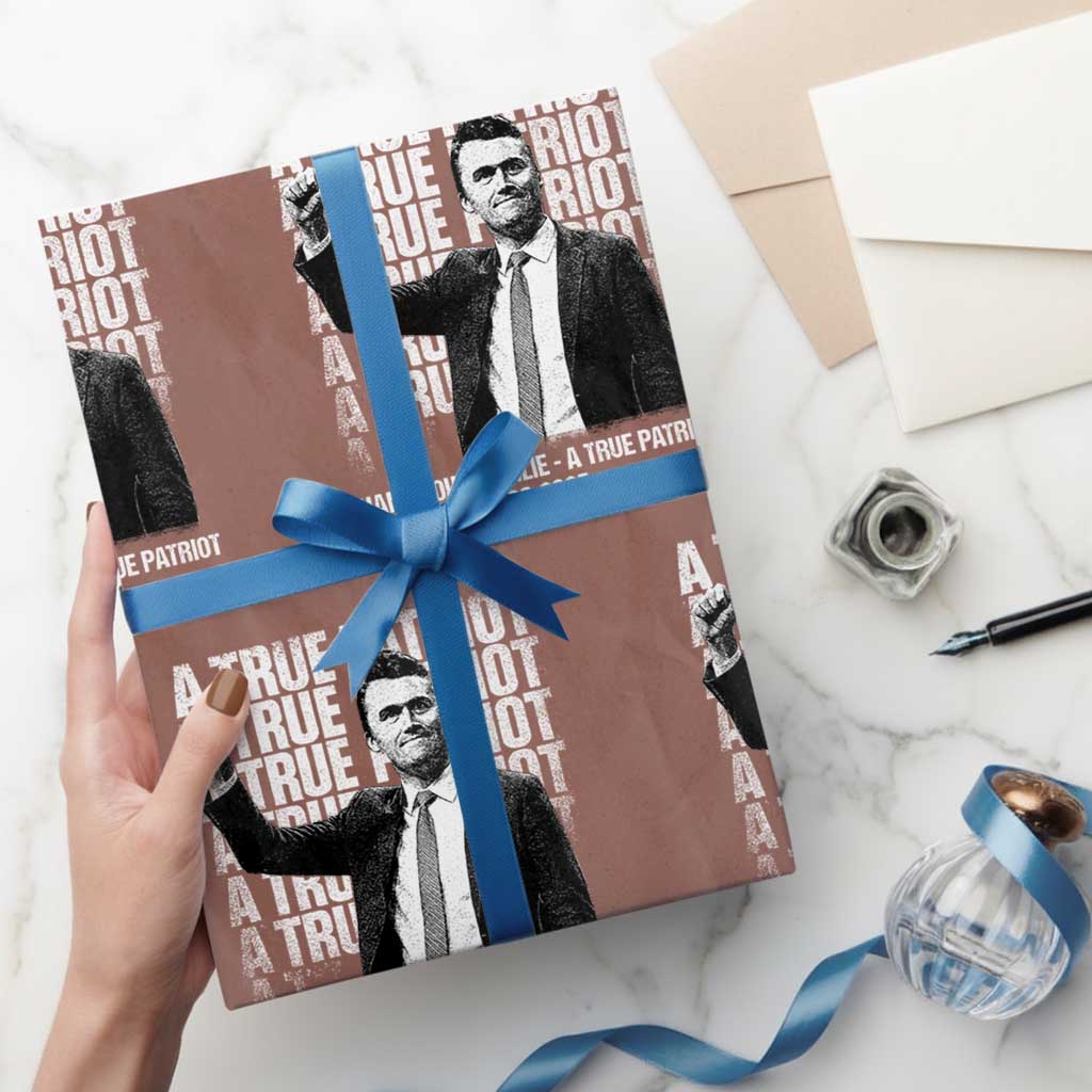 Charlie Kirk Freedom Wrapping Paper Roll Vintage A True Patriot Patriotic American - Wonder Print Shop