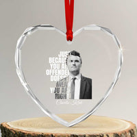 Charlie Kirk Heart Crystal Glass Ornament Free Speech Memorial Tribute - Wonder Print Shop