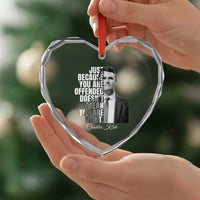 Charlie Kirk Heart Crystal Glass Ornament Free Speech Memorial Tribute - Wonder Print Shop