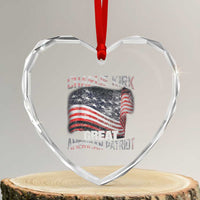 Charlie Kirk Heart Crystal Glass Ornament Great American Patriot American Flag - Wonder Print Shop