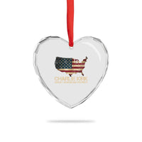 Charlie Kirk Heart Crystal Glass Ornament Great American Patriot USA Flag - Wonder Print Shop