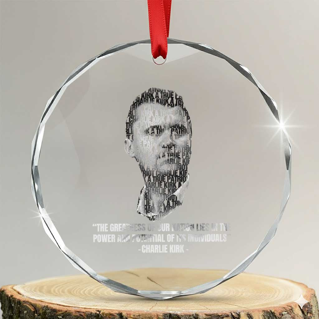 Charlie Kirk Legacy Crystal Glass Ornament Greatness of Our Nation American True Patriot TS02