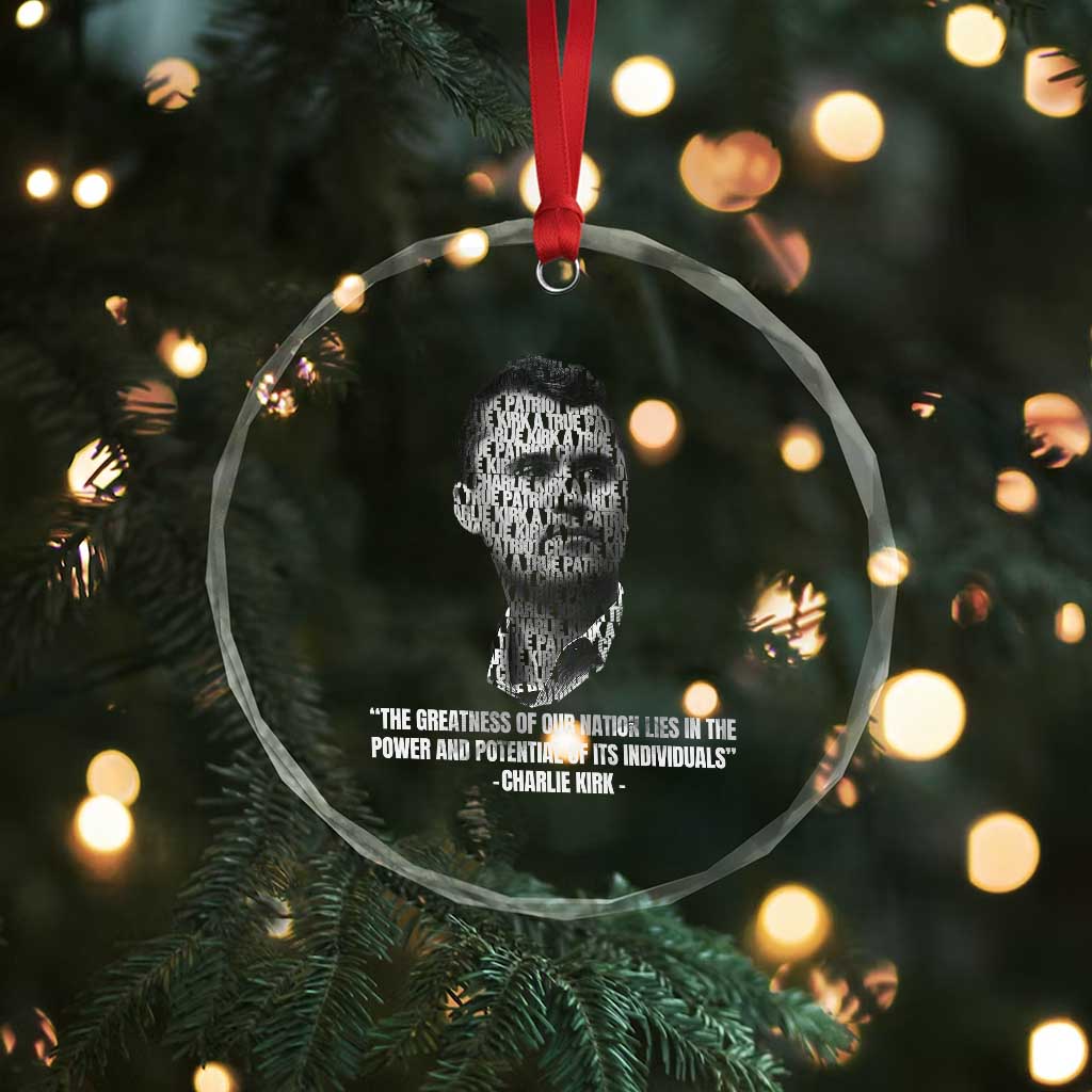 Charlie Kirk Legacy Crystal Glass Ornament Greatness of Our Nation American True Patriot TS02