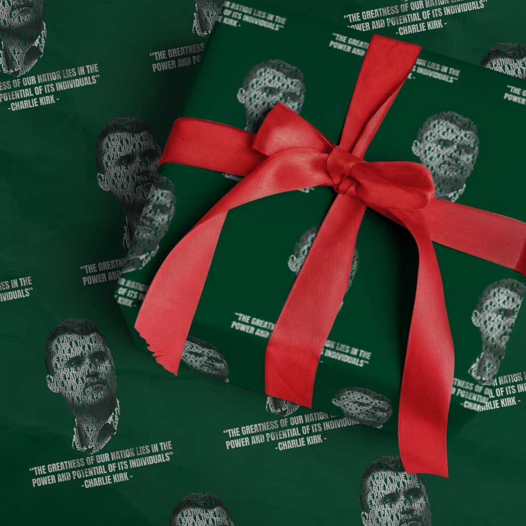 Charlie Kirk Legacy Wrapping Paper Roll Greatness of Our Nation American True Patriot - Wonder Print Shop