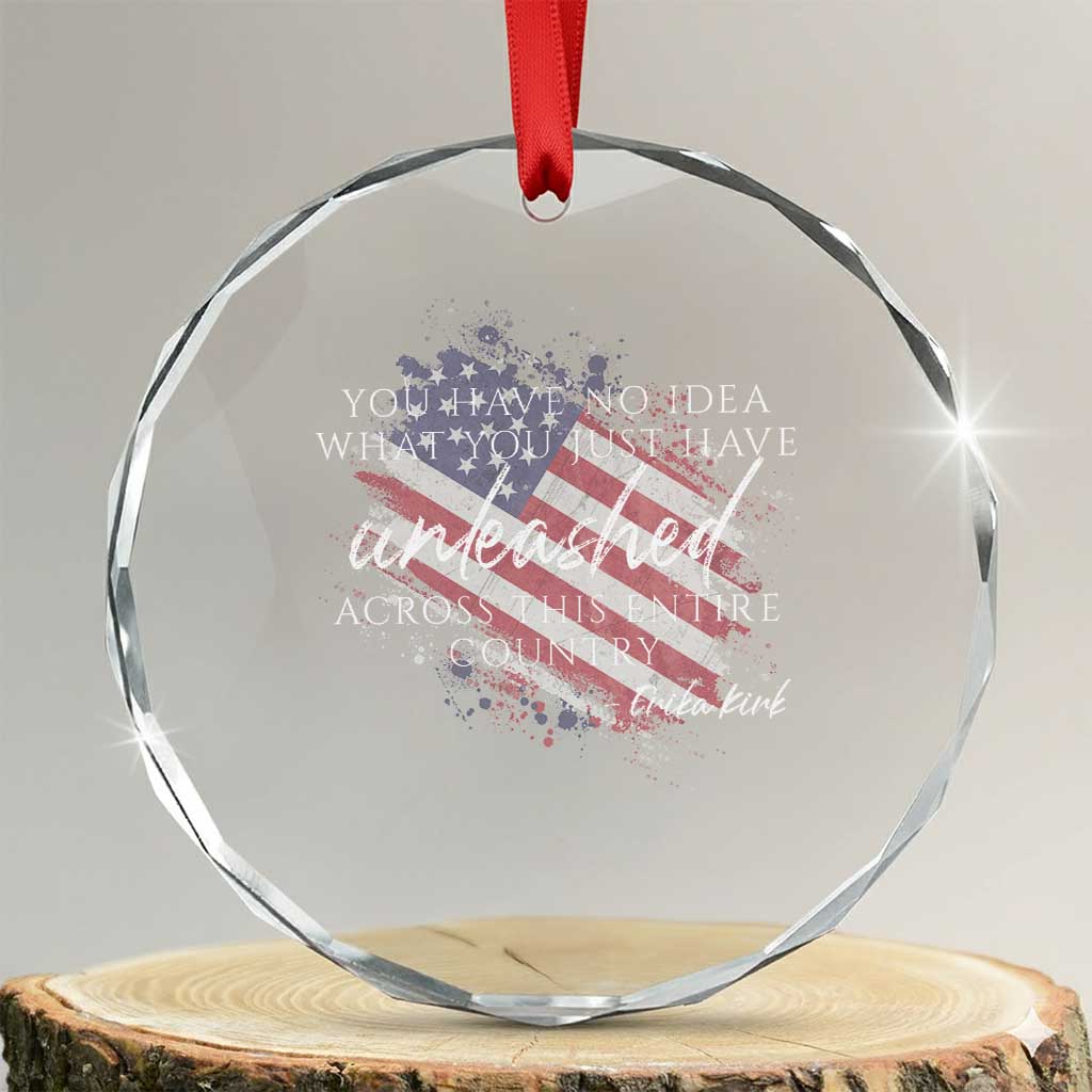 Charlie Kirk Memorial Crystal Glass Ornament Erika Kirk Quote Patriotism Faith Gods Merciful Love TS10