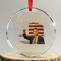 Charlie Kirk Memorial Crystal Glass Ornament Freedom Commemorative USA Flag Tribute TS10