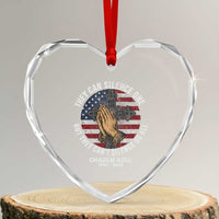 Charlie Kirk Memorial Heart Crystal Glass Ornament They Can Silence One But They Cant Silence Us All - Wonder Print Shop