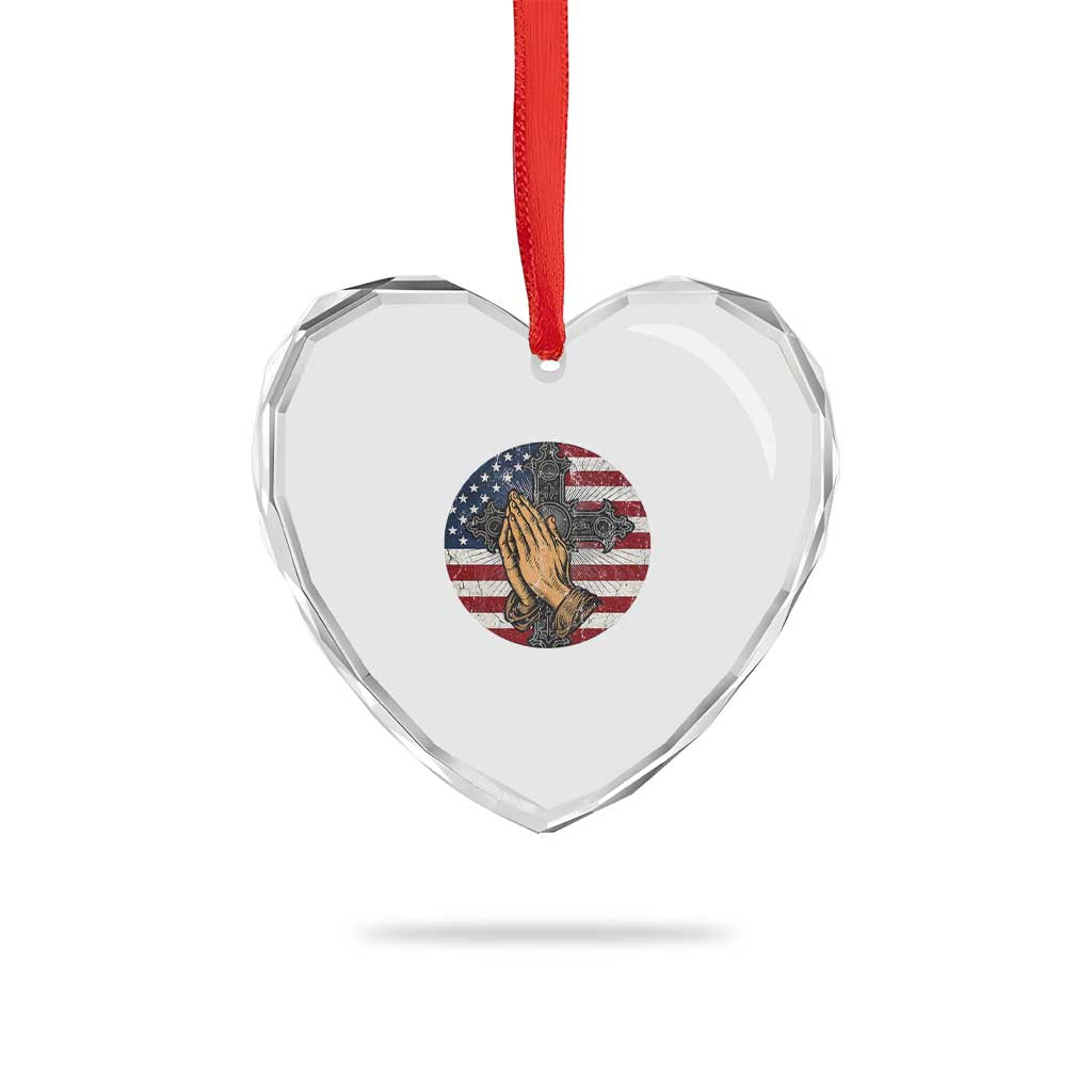 Charlie Kirk Memorial Heart Crystal Glass Ornament They Can Silence One But They Cant Silence Us All - Wonder Print Shop