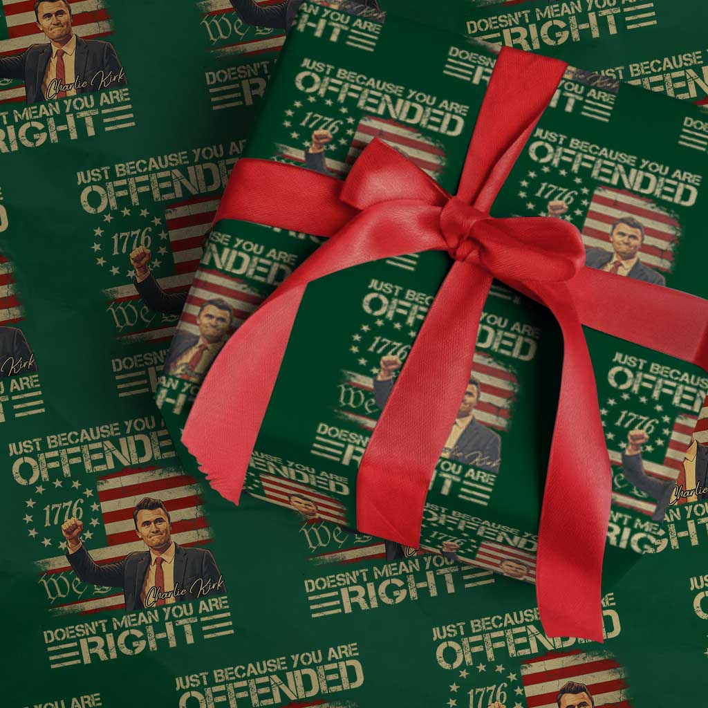 Charlie Kirk Memorial Wrapping Paper Roll Freedom Commemorative USA Flag Tribute - Wonder Print Shop