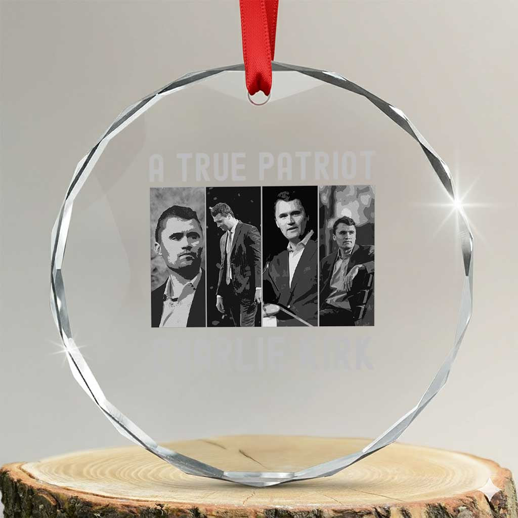 Charlie Kirk Tribute Crystal Glass Ornament A True Patriot Conservative Memorial TS02