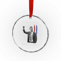 Charlie Kirk Tribute Crystal Glass Ornament A True Patriot Freedom American Flag TS02