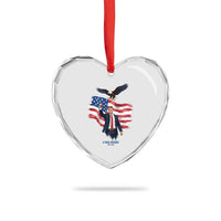 Charlie Kirk Tribute Heart Crystal Glass Ornament A True Patriot American Flag Patriotic Eagle - Wonder Print Shop