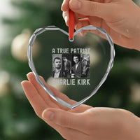 Charlie Kirk Tribute Heart Crystal Glass Ornament A True Patriot Conservative Memorial - Wonder Print Shop