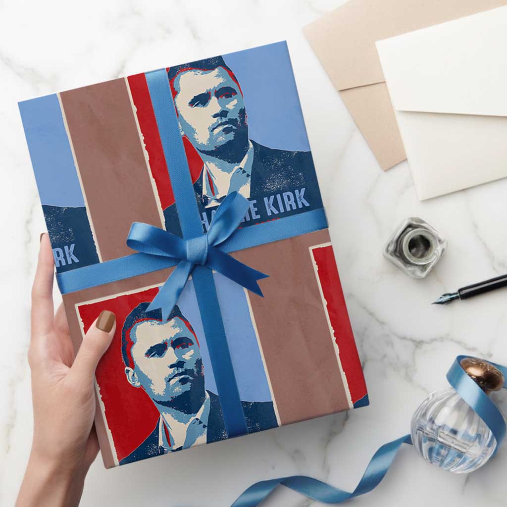 Charlie Kirk Tribute Wrapping Paper Roll Freedom Hope Memorial 1993 2025 - Wonder Print Shop