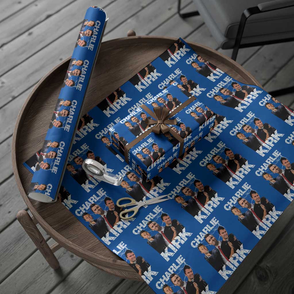 Charlie Kirk Wrapping Paper Roll Freedom Speech A True Patriot Tribute Bootleg - Wonder Print Shop