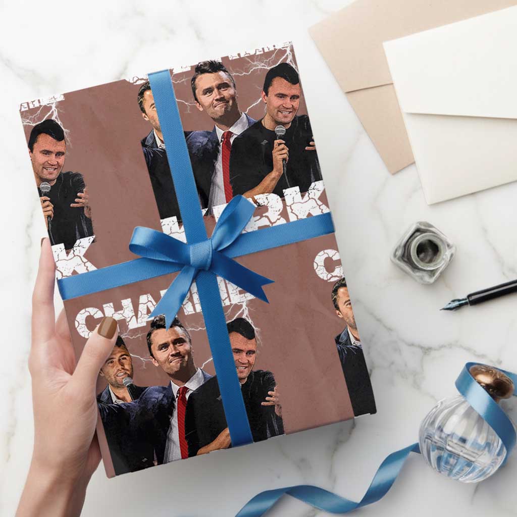 Charlie Kirk Wrapping Paper Roll Freedom Speech A True Patriot Tribute Bootleg - Wonder Print Shop