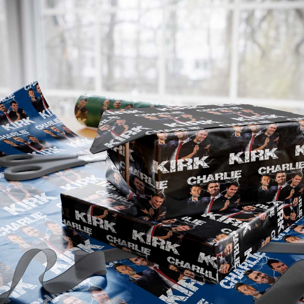 Charlie Kirk Wrapping Paper Roll Freedom Speech A True Patriot Tribute Bootleg - Wonder Print Shop