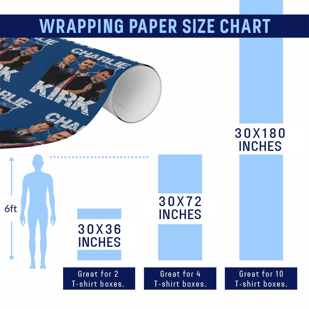 Charlie Kirk Wrapping Paper Roll Freedom Speech A True Patriot Tribute Bootleg - Wonder Print Shop