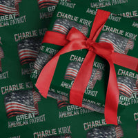 Charlie Kirk Wrapping Paper Roll Great American Patriot American Flag - Wonder Print Shop