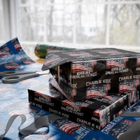 Charlie Kirk Wrapping Paper Roll Great American Patriot American Flag - Wonder Print Shop