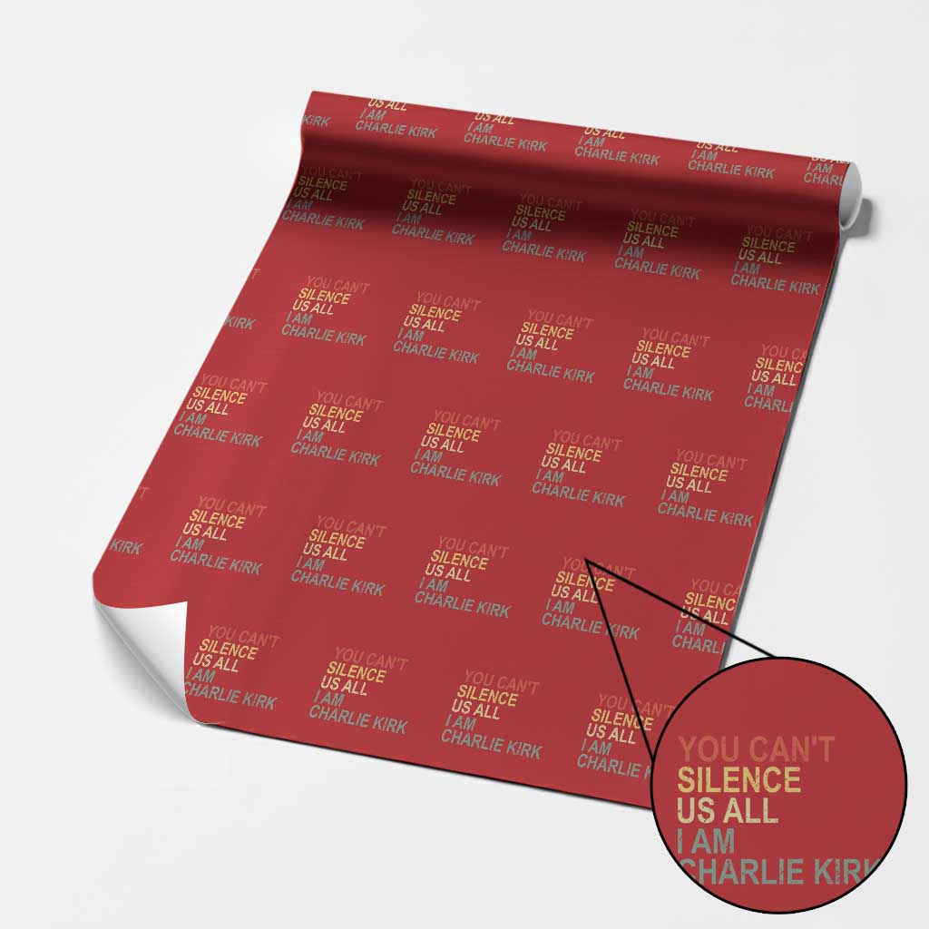 Charlie Kirk Wrapping Paper Roll Retro You Cant Silence Us All - Wonder Print Shop