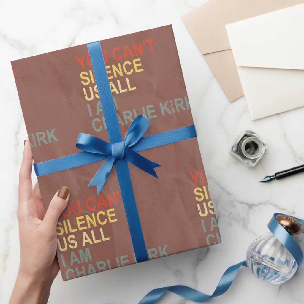 Charlie Kirk Wrapping Paper Roll Retro You Cant Silence Us All - Wonder Print Shop