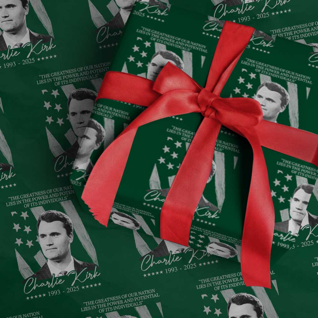 Charlie Kirk Wrapping Paper Roll The Greatness Of Our Nation Lies In The Power And Potential Of Its Individuals - Wonder Print Shop