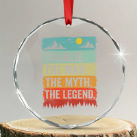 Charlie The Man The Myth The Legend Crystal Glass Ornament Retro Vintage TS10