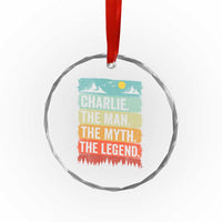 Charlie The Man The Myth The Legend Crystal Glass Ornament Retro Vintage TS10