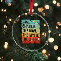 Charlie The Man The Myth The Legend Crystal Glass Ornament Retro Vintage TS10