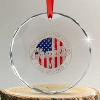 Charlie The Man The Myth The Legend Crystal Glass Ornament Retro Vintage American Flag TS10