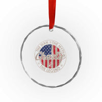 Charlie The Man The Myth The Legend Crystal Glass Ornament Retro Vintage American Flag TS10
