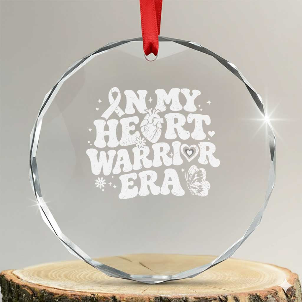 CHD Heart Disease Awareness Crystal Glass Ornament In My Heart Warrior Era