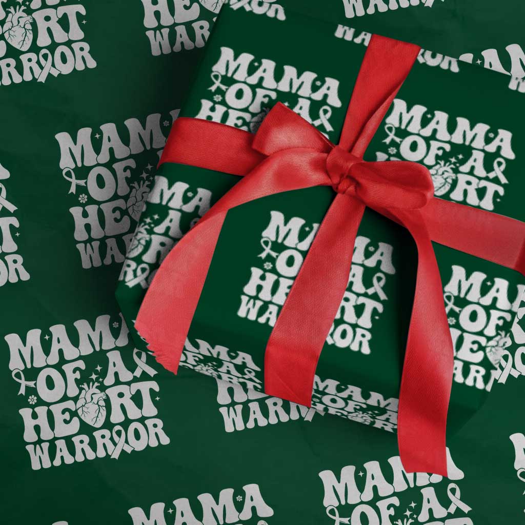 CHD Heart Disease Awareness Wrapping Paper Roll Heart Warrior Mama