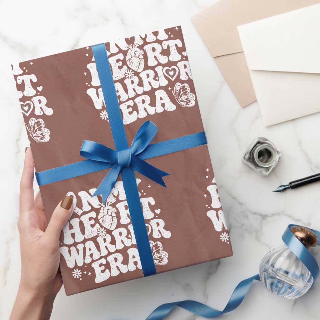 CHD Heart Disease Awareness Wrapping Paper Roll In My Heart Warrior Era